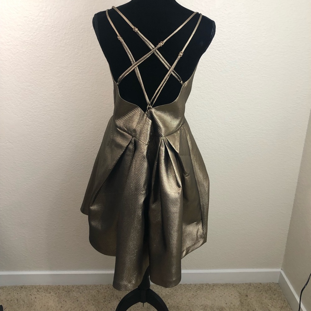 Fashion Nova Metallic Gold Mini Dress - Picture 6 of 8